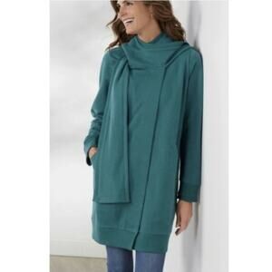 Soft Surroundings Go Lively Travel Wrap Hooded Sweater Size XS